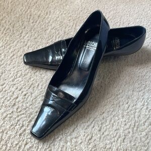Moschino Black Patent Leather Kitten Heels
